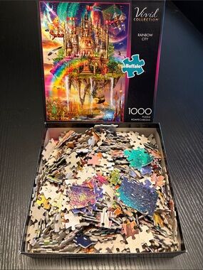 Buffalo Games 1,000 Piece Puzzle Vivid Collection- Rainbow City
